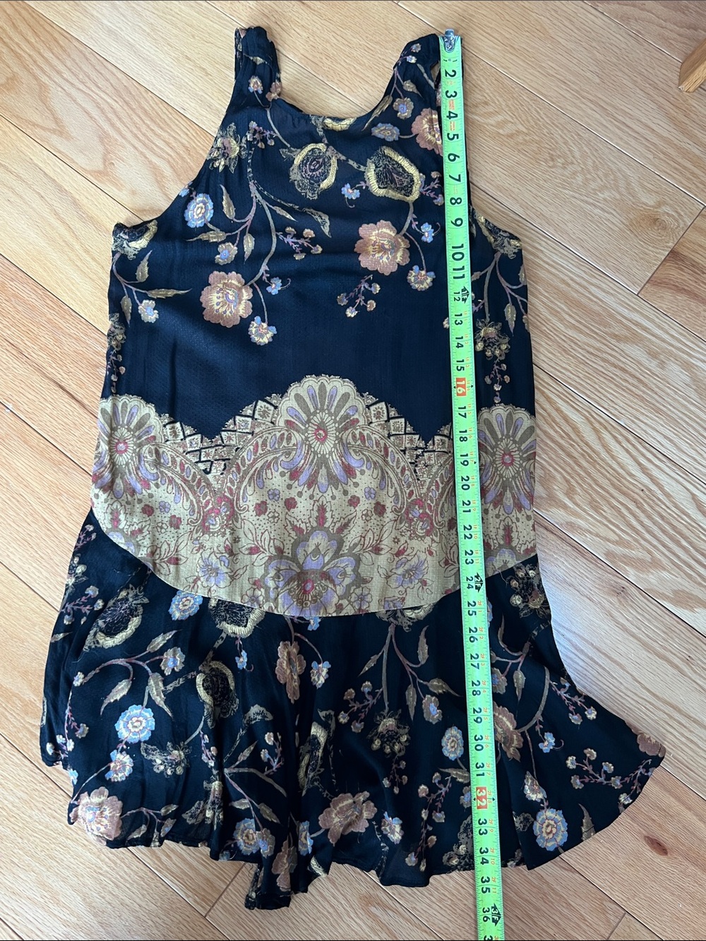 Free People Black mini Dress with Gold Floral Accents - Picture 5 of 5